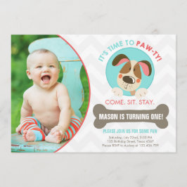 Sparre för blått för valphundinbjudan röd inbjudningar