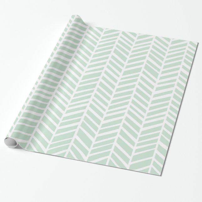 Sparre som slår in papper - Mint Presentpapper (Utrullad)