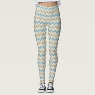 Sparremönster på linnestruktur leggings
