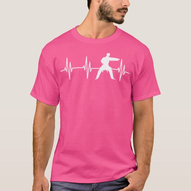 Sparring Idrottsman Black Bälte Heartslag Martial  T Shirt (Framsida)
