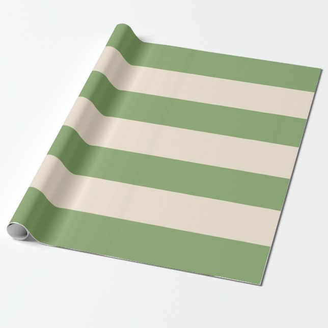Sparris Gröna Ränder Presentpapper (Utrullad)