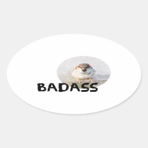 Sparrow - Badass Ovalt Klistermärke