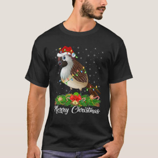 Sparrow Bird Älskare Matching Santa Hat Sparrow Ch T Shirt