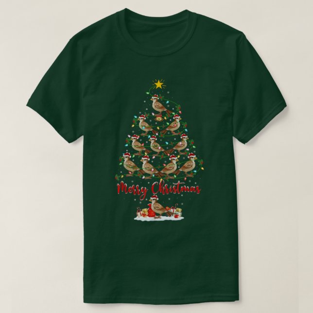 Sparrow Bird Älskare Matching Santa Sparrow Christ T Shirt (Design framsida)