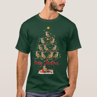 Sparrow Bird Älskare Matching Santa Sparrow Christ T Shirt