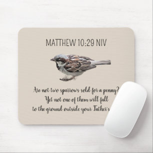 Sparrow Bird Cast Your Cares Bible Verse Khaki Musmatta