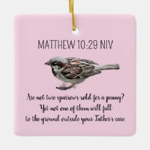 Sparrow Bird Cast Your Cares Bible Verse Rosa