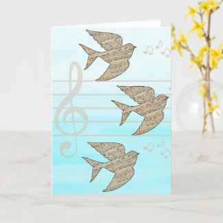 Sparrow Bird Music Blue Sky  Kort