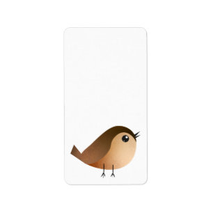 Sparrow Bird Tecknad Adressetikett