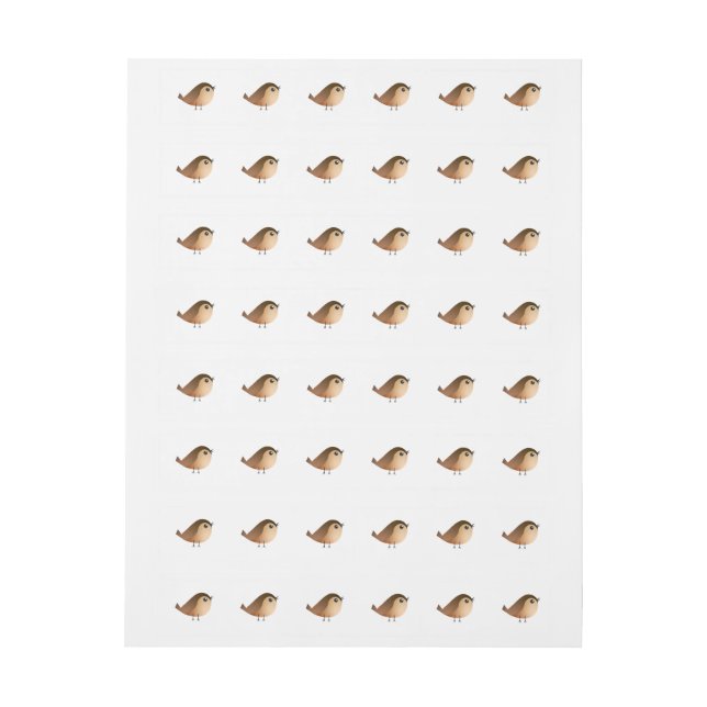 Sparrow Bird Tecknad Etikettband (Ark)