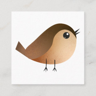 Sparrow Bird Tecknad Fyrkantigt Visitkort