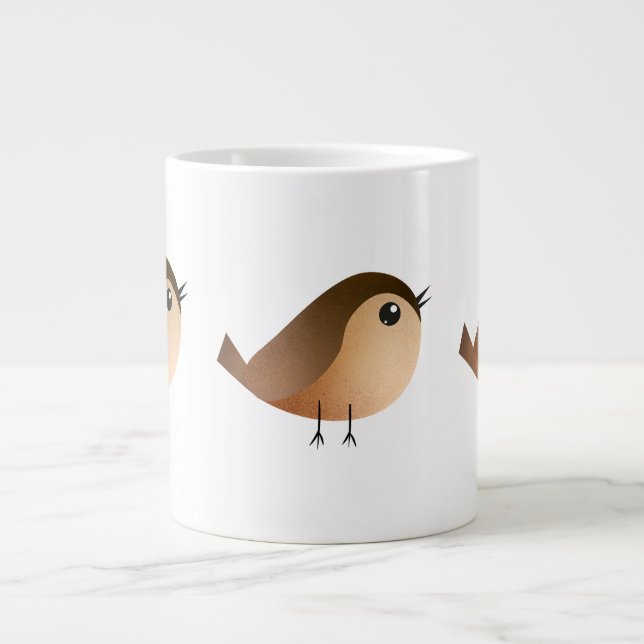 Sparrow Bird Tecknad Jumbo Mugg (Framsidan)