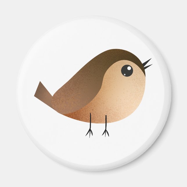 Sparrow Bird Tecknad Magnet (Framsidan)