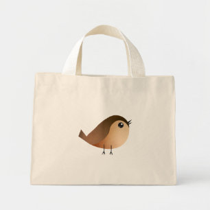 Sparrow Bird Tecknad Mini Tygkasse