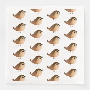 Sparrow Bird Tecknad Pappersservett