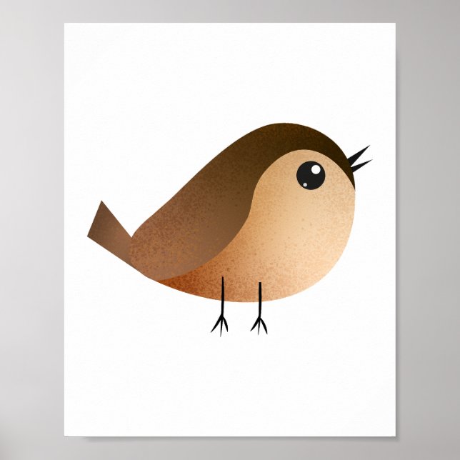 Sparrow Bird Tecknad Poster (Framsidan)