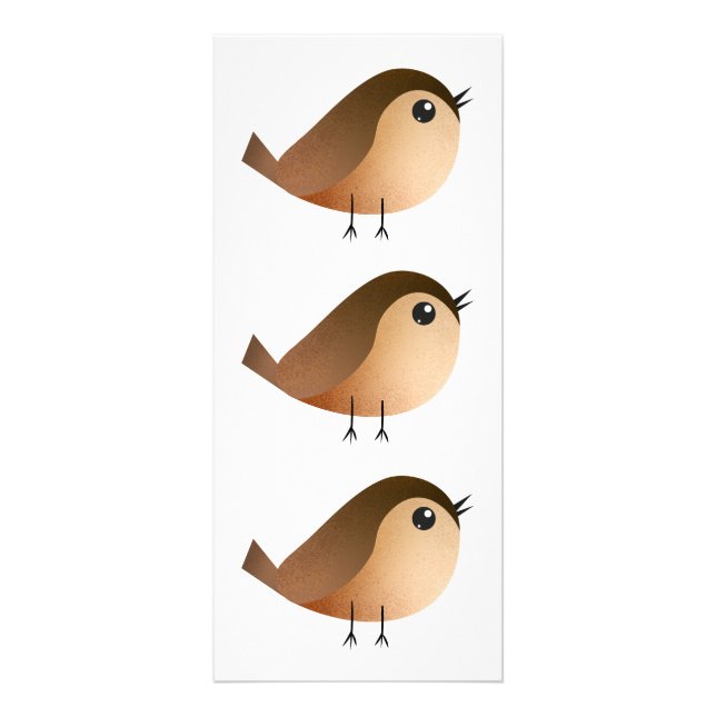 Sparrow Bird Tecknad Reklamkort (Framsidan)
