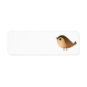 Sparrow Bird Tecknad Returadress Etikett