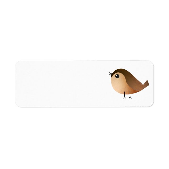 Sparrow Bird Tecknad Returadress Etikett (Framsidan)