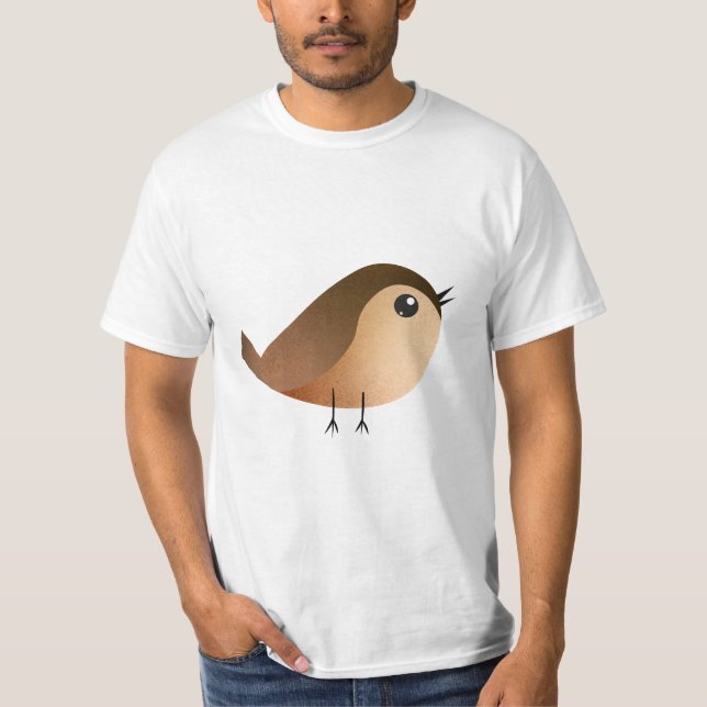 Sparrow Bird Tecknad T Shirt (Framsida)