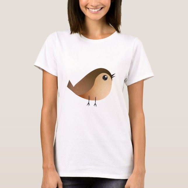 Sparrow Bird Tecknad T Shirt (Framsida)