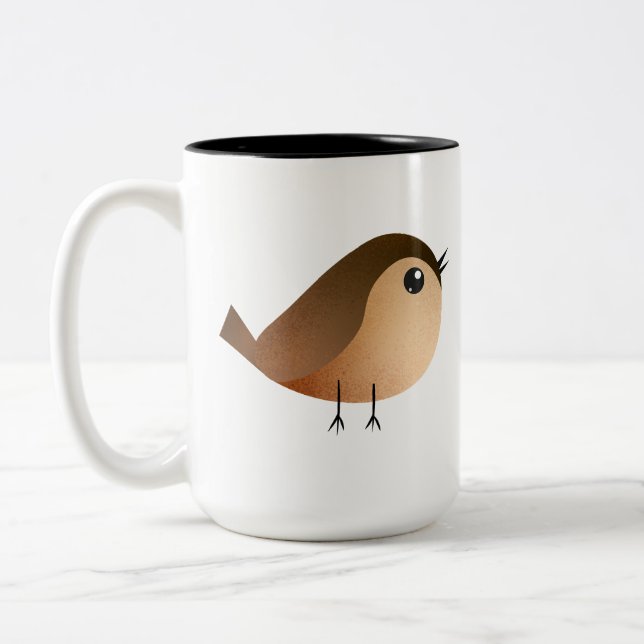 Sparrow Bird Tecknad Två-Tonad Mugg (Vänster)