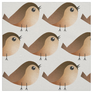 Sparrow Bird Tecknad Tyg