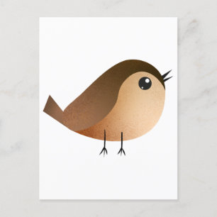 Sparrow Bird Tecknad Vykort