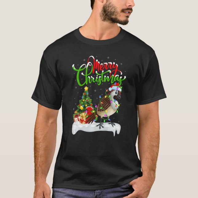 Sparrow Bird  Xmas Decorations Santa Sparrow Chris T Shirt (Framsida)
