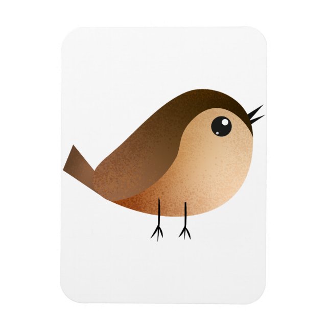 Sparrow Fågel Tecknad Film Magnet (Vertikal)