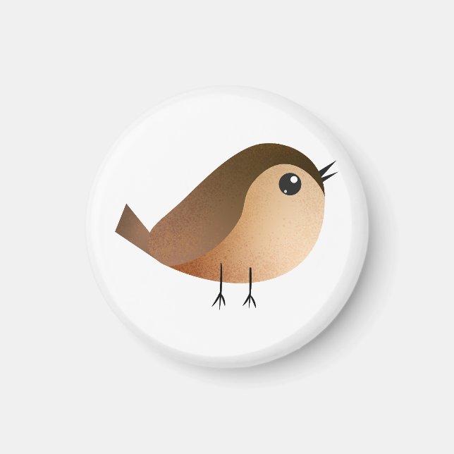 Sparrow Fågel Tecknad Film Magnet (Framsidan)