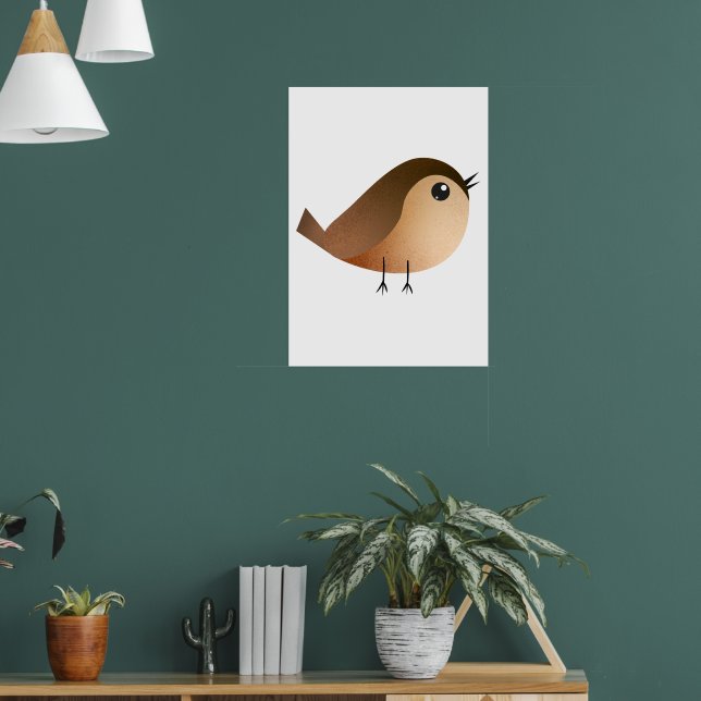 Sparrow Fågel Tecknad Film  Poster (Vardagsrum 1)