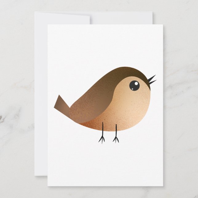 Sparrow Fågel Tecknad  Tack Kort (Framsida)