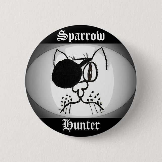 Sparrow Hunter Pirat Kattunge Knapp (Framsida)