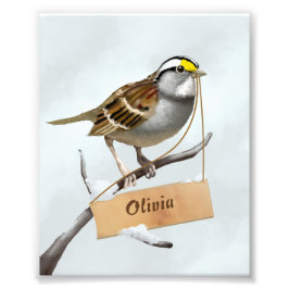 Sparrow Illustration Fototryck