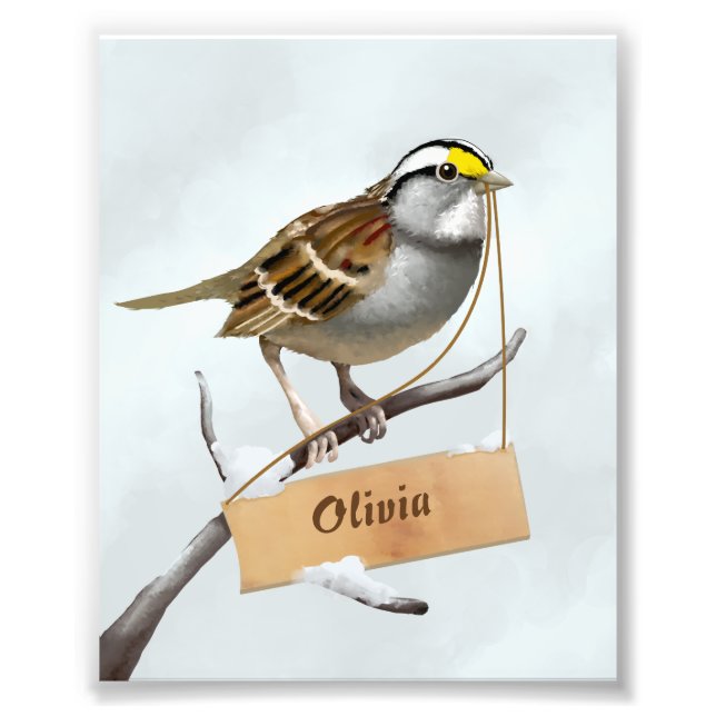 Sparrow Illustration Fototryck (Framsidan)
