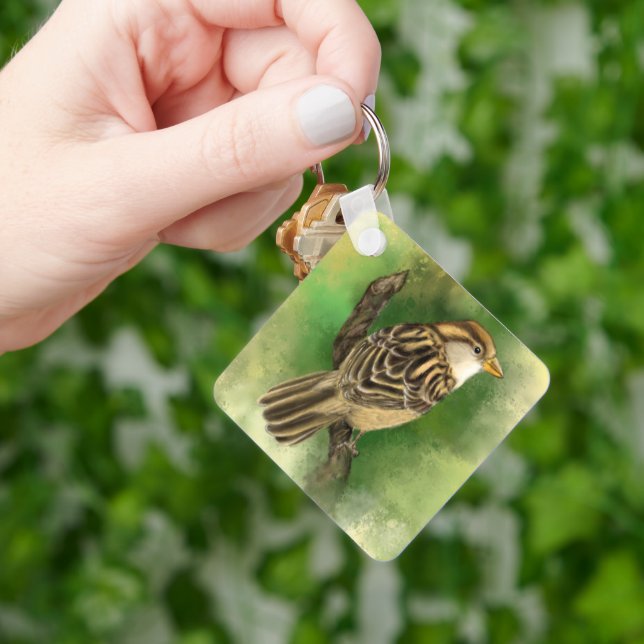 Sparrow Keychain Gift Nyckelring (Hand)
