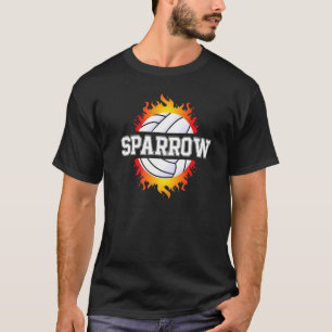 Sparrow Namn Volleyball Player Girls Boll och Net T Shirt