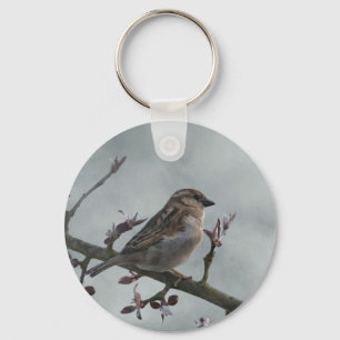 Sparrow på Gren Nyckelring