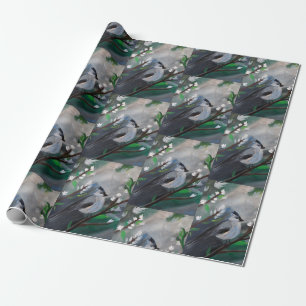 Sparrow på Träd-målning Presentpapper