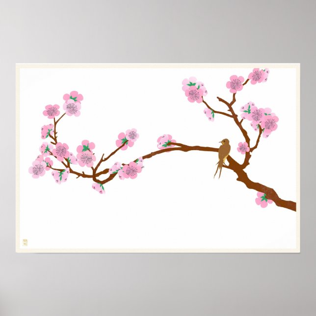 Sparrow på Träd Poster (Framsidan)