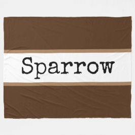 SPARROW Roligt Modern Wide Brown White Rand Fleecefilt