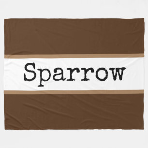 SPARROW Roligt Modern Wide Brown White Rand Fleecefilt