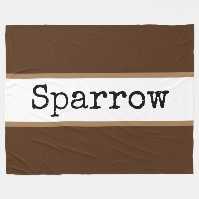 SPARROW Roligt Modern Wide Brown White Rand Fleecefilt (Framsidan (Horisontell))