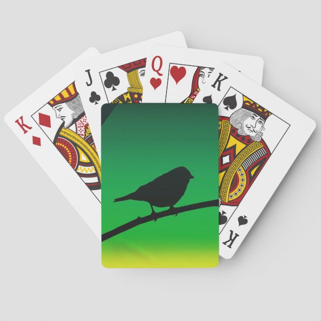 Sparrow Silhouette On Limonene Casinokort (Baksidan)