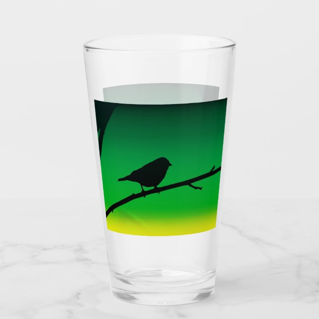 Sparrow Silhouette On Limonene Glaskopp (Framsida)