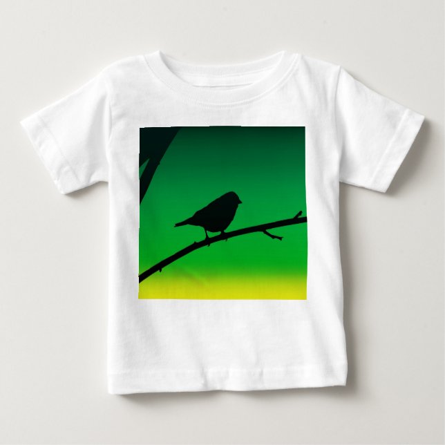 Sparrow Silhouette On Limonene T Shirt (Framsida)