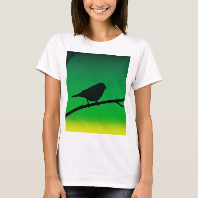 Sparrow Silhouette på Limonene T Shirt (Framsida)