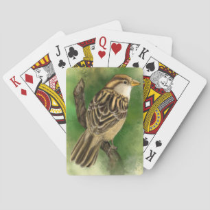 Sparrow-uppspelningskort Cute Bird Casinokort