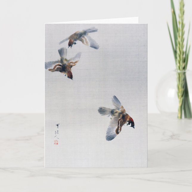 Sparrows Flying, Watanabe Seitei Kort (Framsida)